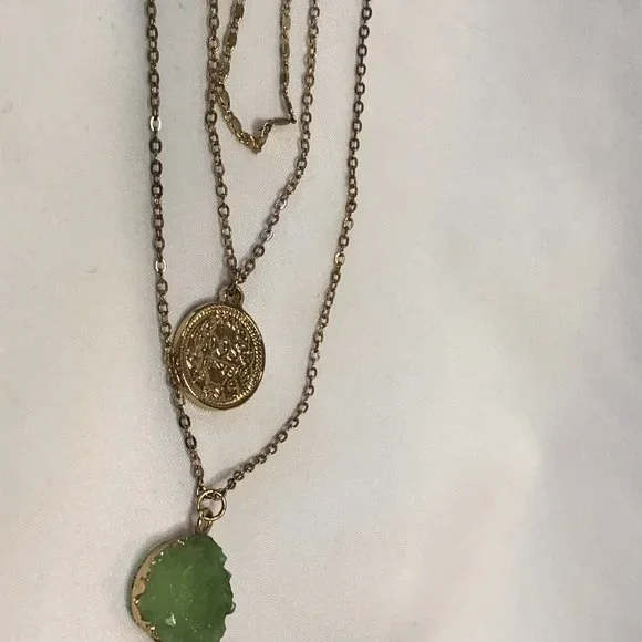 Altar'd State 3 Strand Gold Plated Pendant Necklace Jewelry Women Teen - Picture 6 of 9